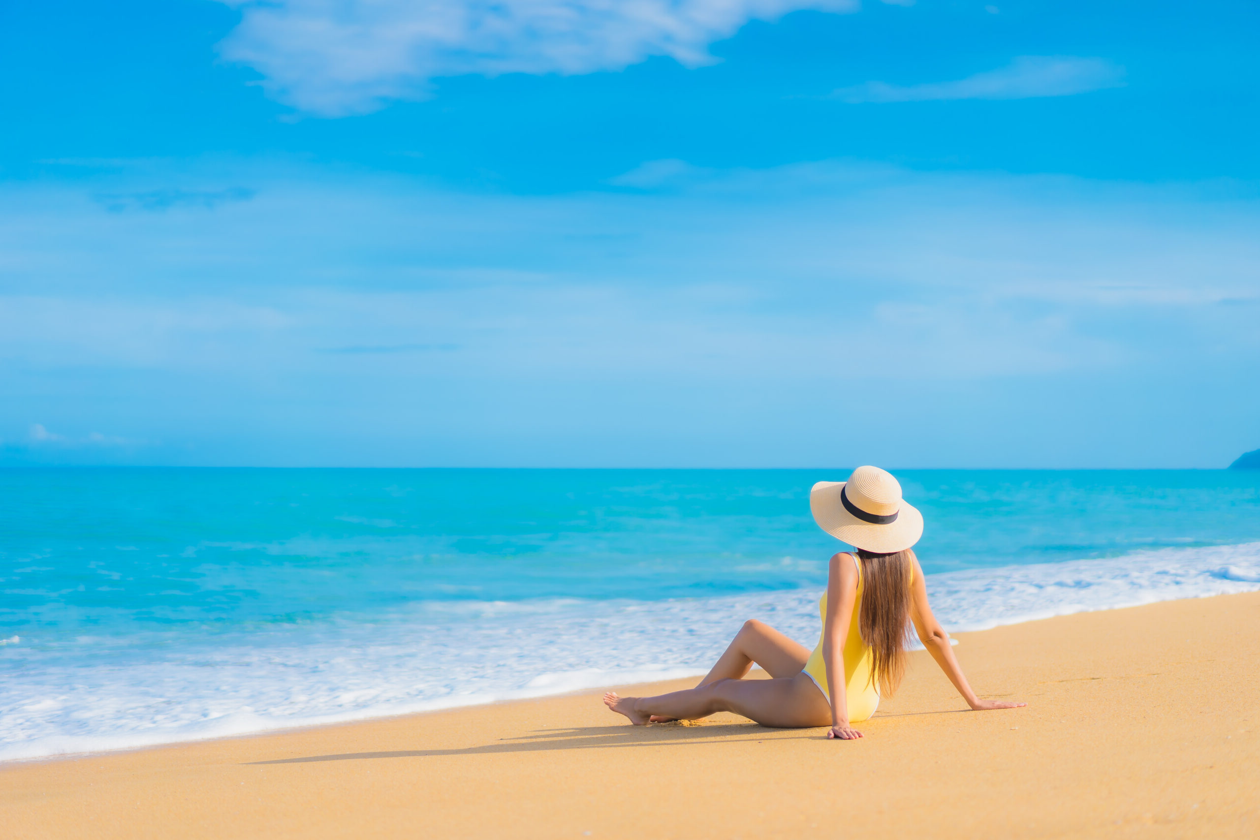 Portrait beautiful young asian woman relax smile leisure around